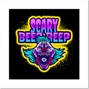 Clown Scary Beep Beep Horror Gamer Posters and Art